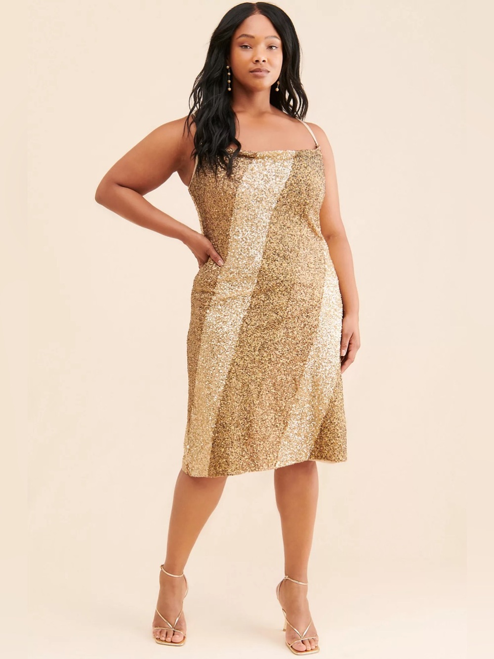 ANTHRO BL-NK LONDON Kayla Sequin Dress Gold XL